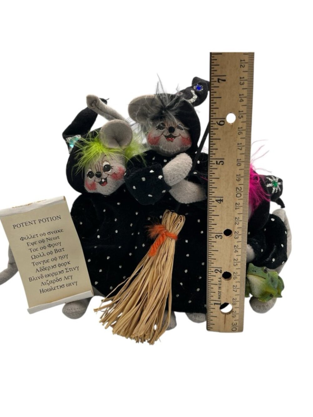 Annalee Hocus Pocus Triple Trouble Witch Doll Bullfrog 2004 Tag 7" Halloween - Picture 9 of 12